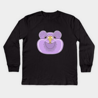 purple cute quokka face Kids Long Sleeve T-Shirt